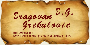 Dragovan Grekulović vizit kartica